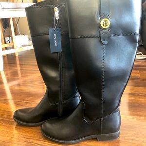 Tommy Hilfiger women's equestrian boots wide calf